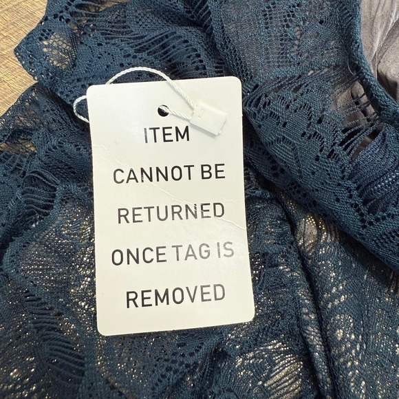 NWT Lace Maxi Dress Sm Teal Blue Gold Party Cocktail Romantic Lacey Rich Wedding - Picture 11 of 15